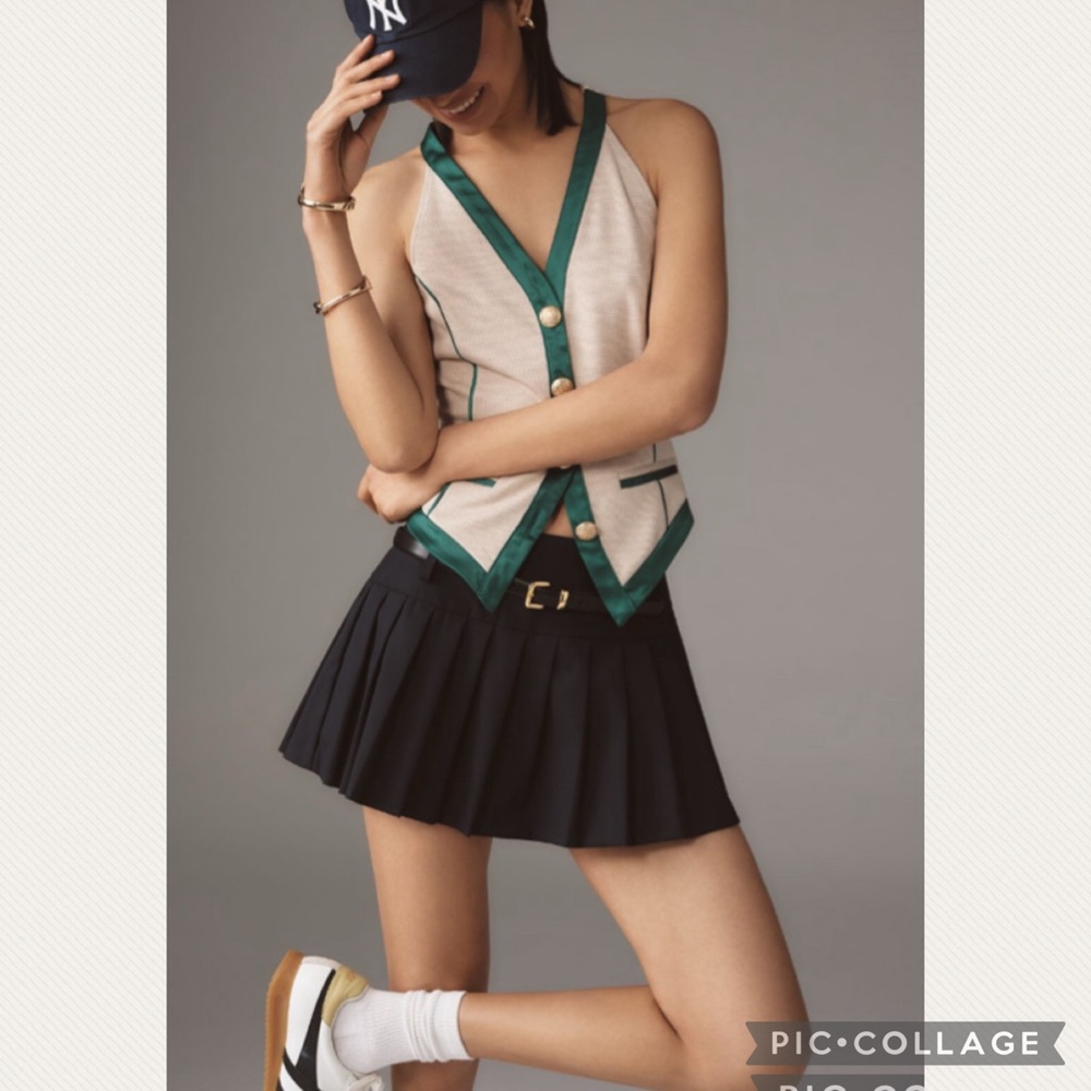 Anthropologie Maeve Colorblock Vest in Cream
